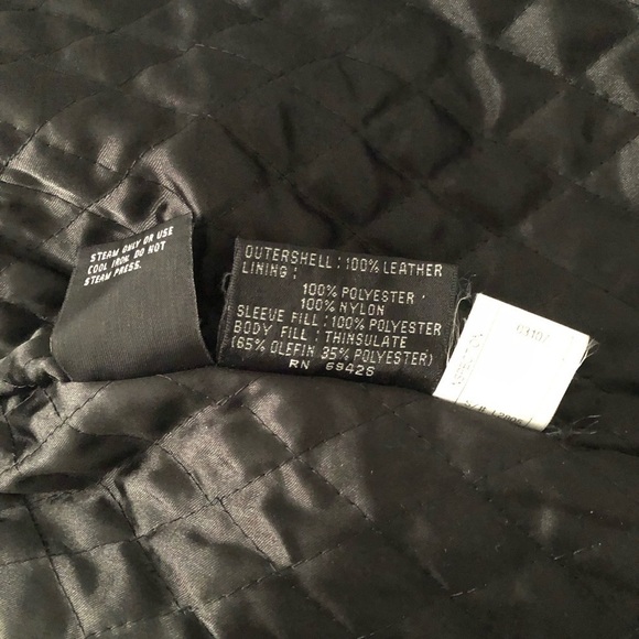 Wilsons Leather vintage 80’s black hooded leather jacket coat. Size small. - Picture 9 of 13